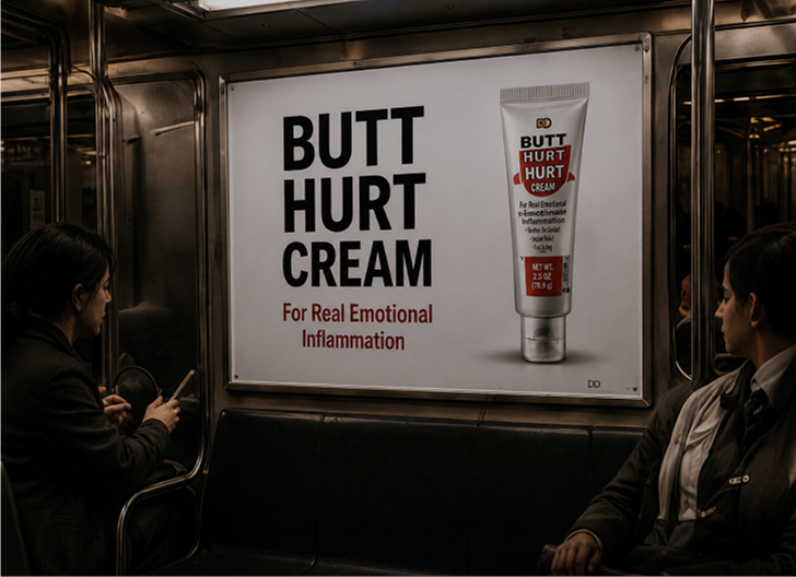 Subway ad observed during morning commute.